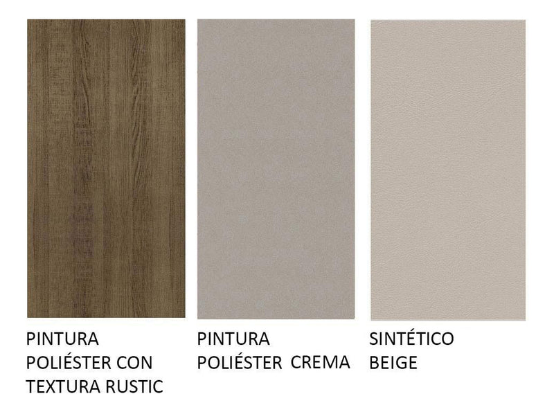 Sala De Jantar Madesa Alana Mesa Tampo De Madeira 4 Cadeiras Cor Rustic/Crema/Pérola