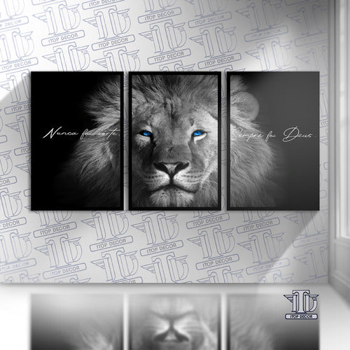 Quadros Decorativos Leão Juda Nunca Foi Sorte 122x60 Sala Hd