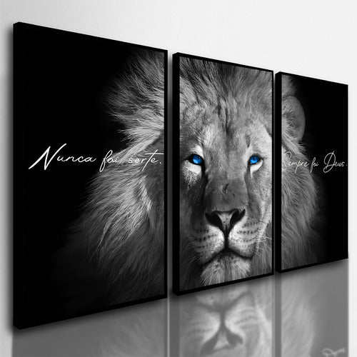 Quadros Decorativos Leão Juda Nunca Foi Sorte 122x60 Sala Hd