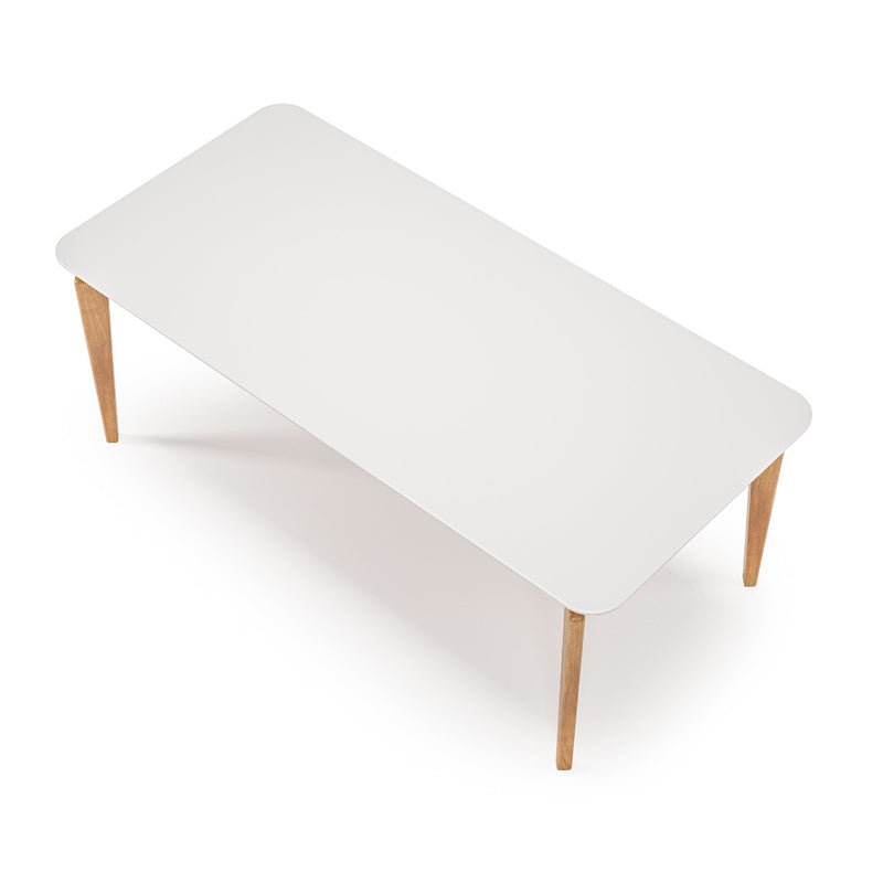 Conjunto de Mesa Oval Oslo com Tampo de Vidro na cor Fendi Base Oval com Cadeiras Alexandria de Telinha no Linho Bege 288