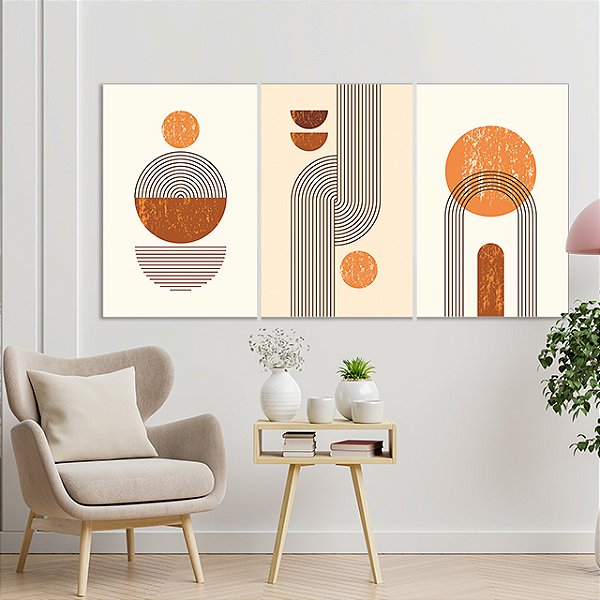 Quadros Decorativos Trio em Canvas Composição