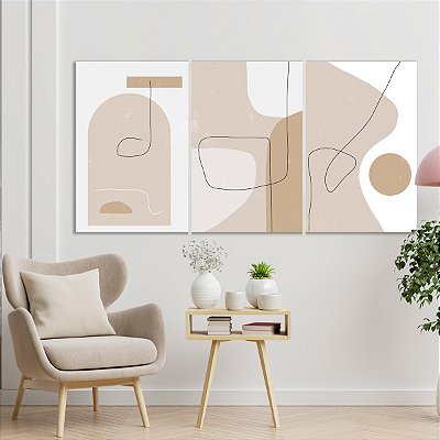 Quadros Decorativos Trio em Canvas Composição